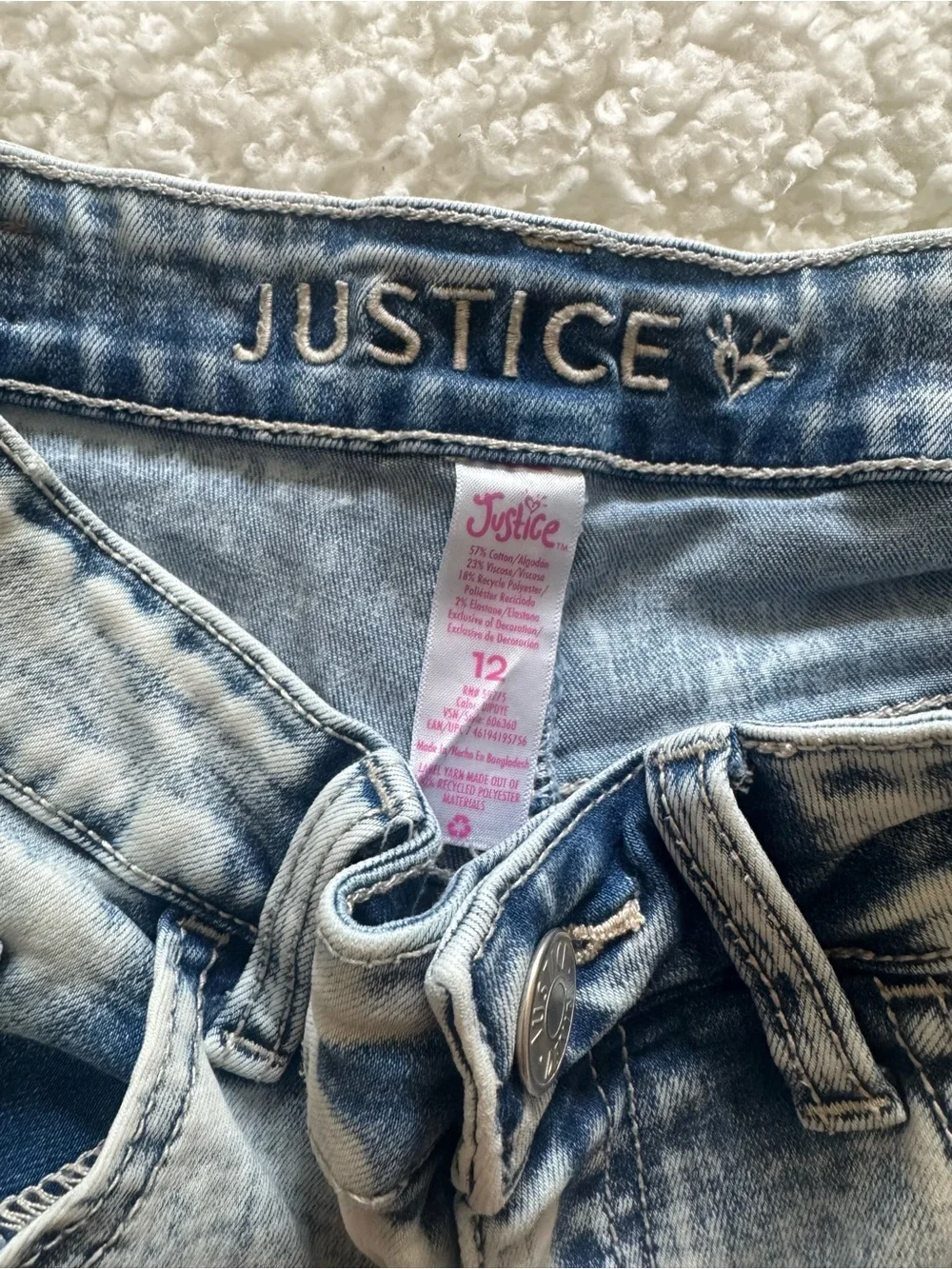 Justice girls distressed denim shorts